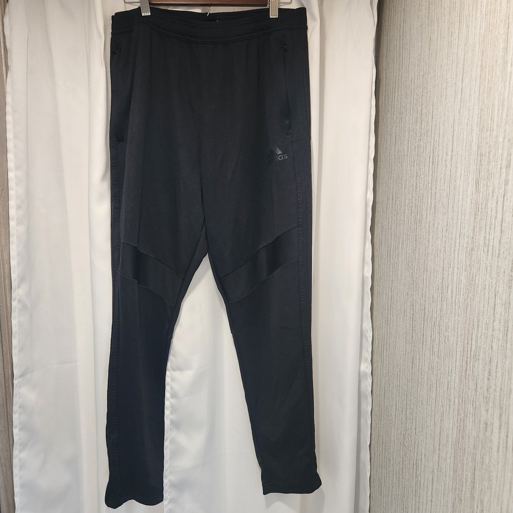 Adidas Aeroready Athletic Pants‎ Men's Black Size XL Zipper Legs
